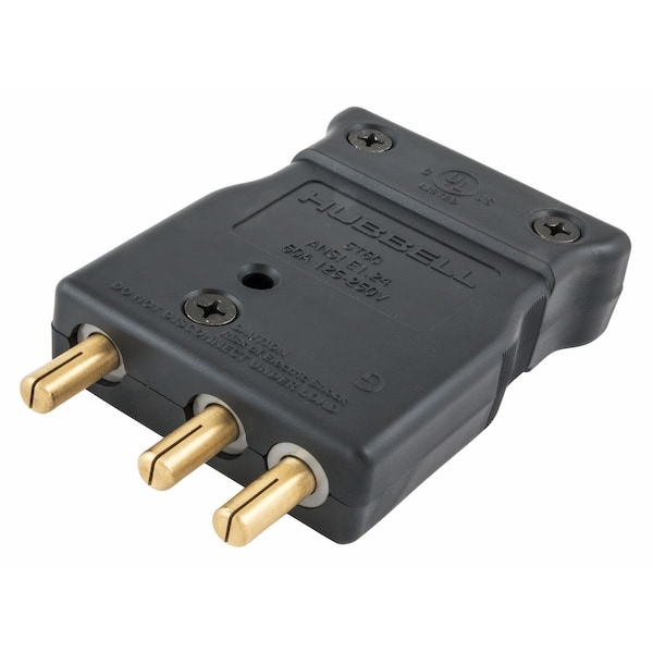 Pin & Sleeve Receptacle, 60 A, 125V AC, Screw Terminals Wire Connection Type Black